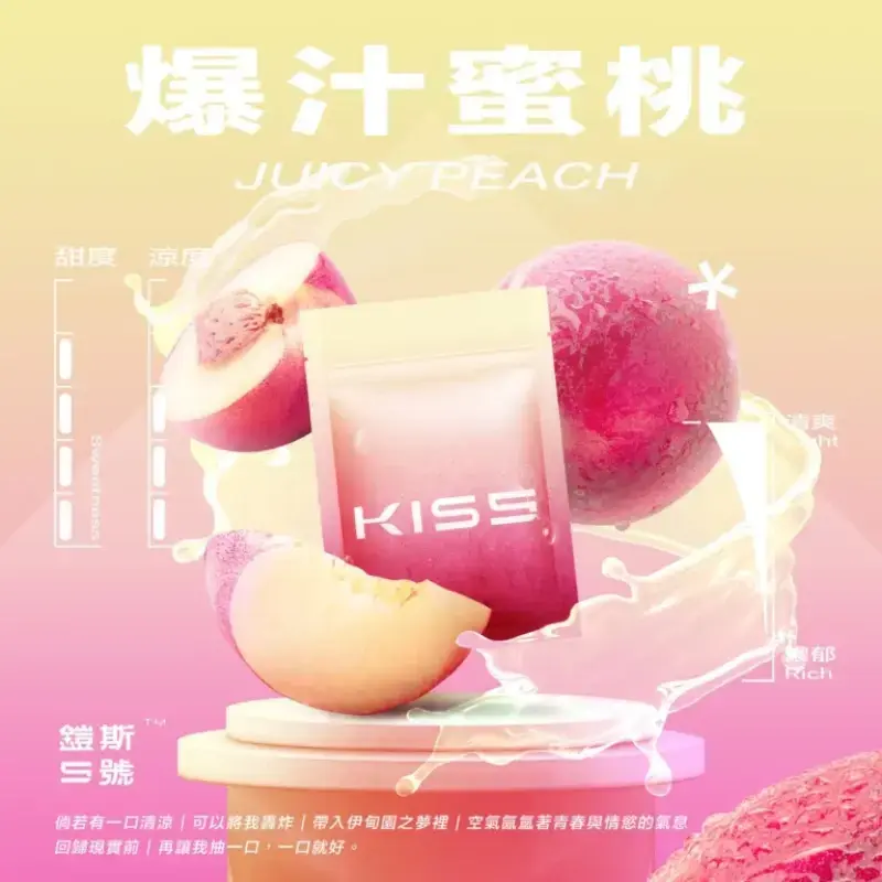 KISS-鎧斯5號一代煙彈-爆汁蜜桃webp - 拓撲蒸汽空間 ILIA-TOP 台灣官網